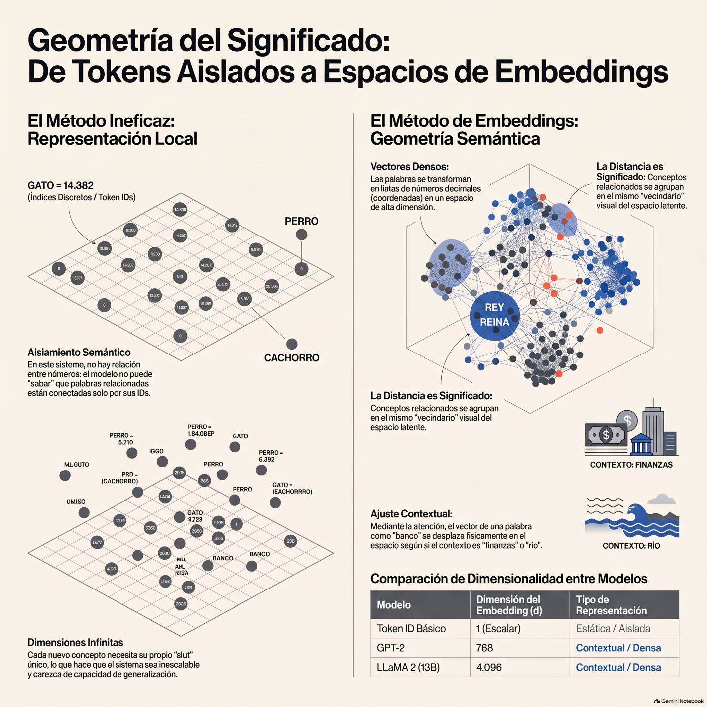 Geometría embeddings semánticos
